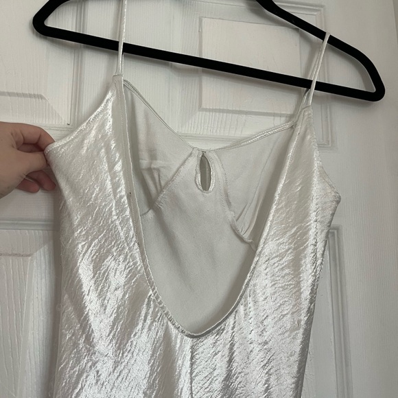 Elegant Lulus White Satin Slip Dress With Deep Back - Picture 9 of 9